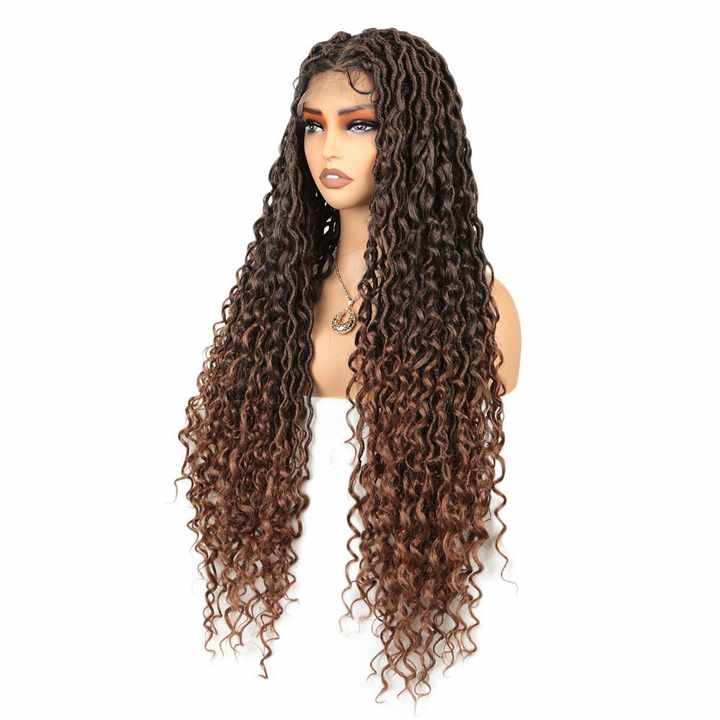 Synthetic Full Lace 3 Strand Braid Head Cover Synthetic Braided Wig African Braid Crossover Wig
