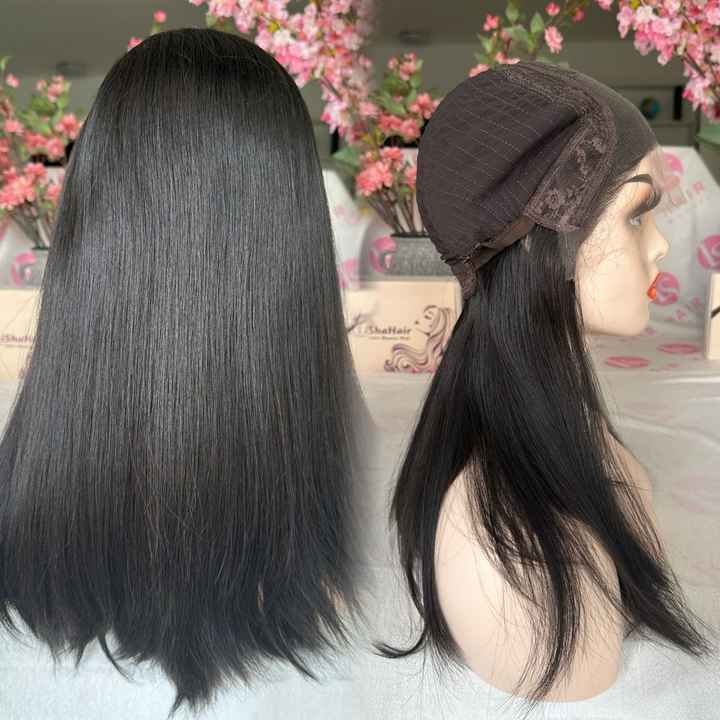 18-inch high-quality women's European human hair wig