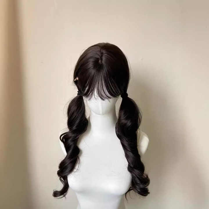 High-quality long women's wig 100% human hair wig natural black