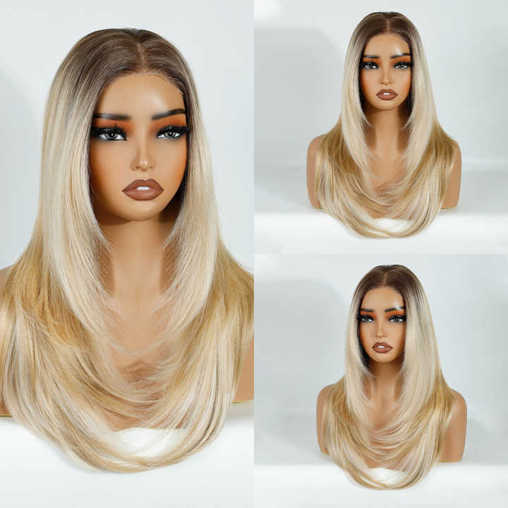 Lace Front Glueless Wig – Heat Resistant Synthetic Fiber